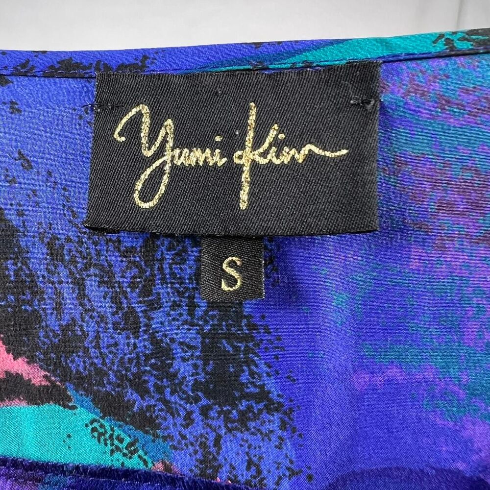 VIBRANT YUMI KIM 100% Silk Abstract Print Blouse - Picture 6 of 7